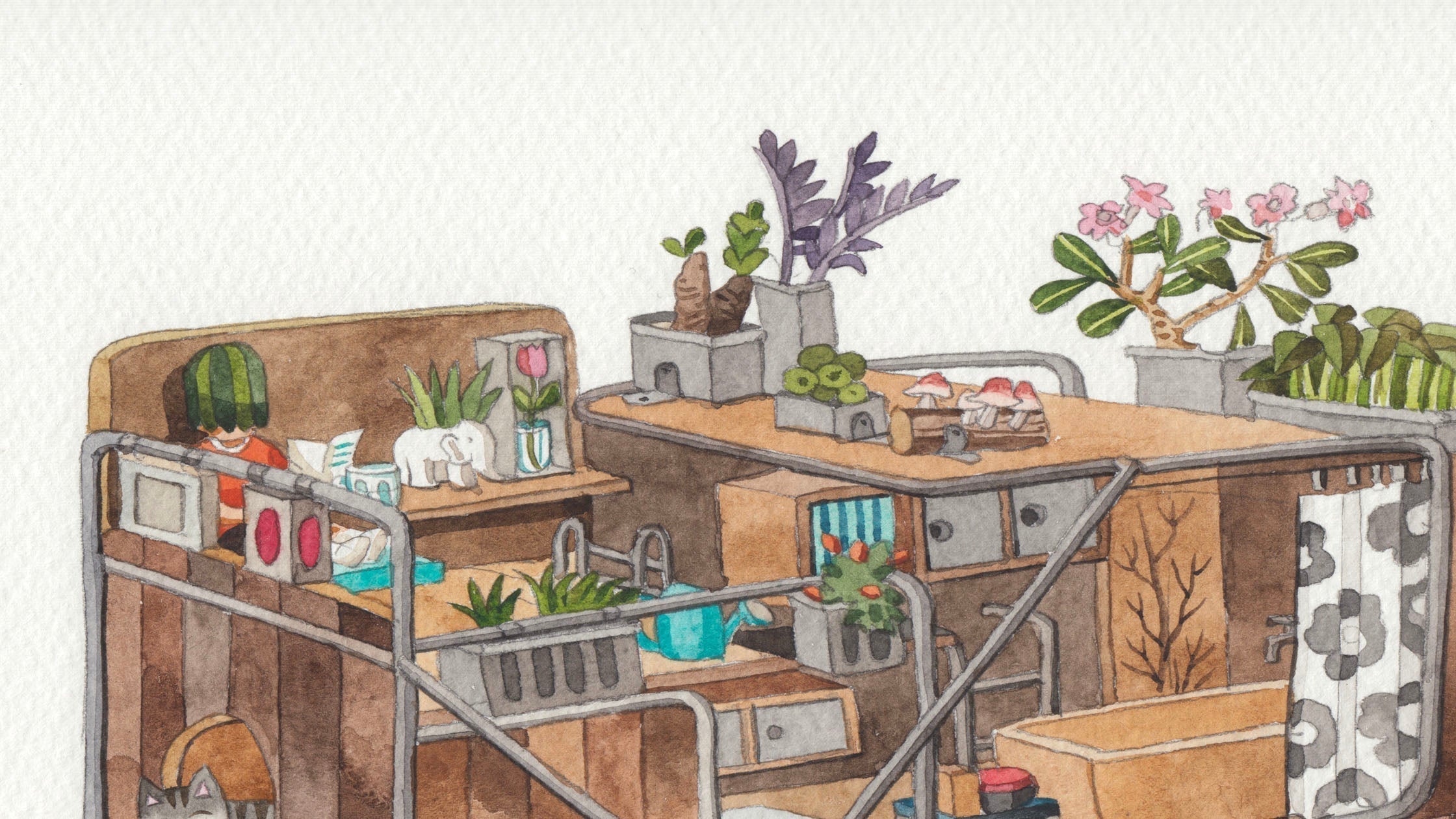 Featured Paintings at Tsutaya Bookstore: Rolling Along With Happiness