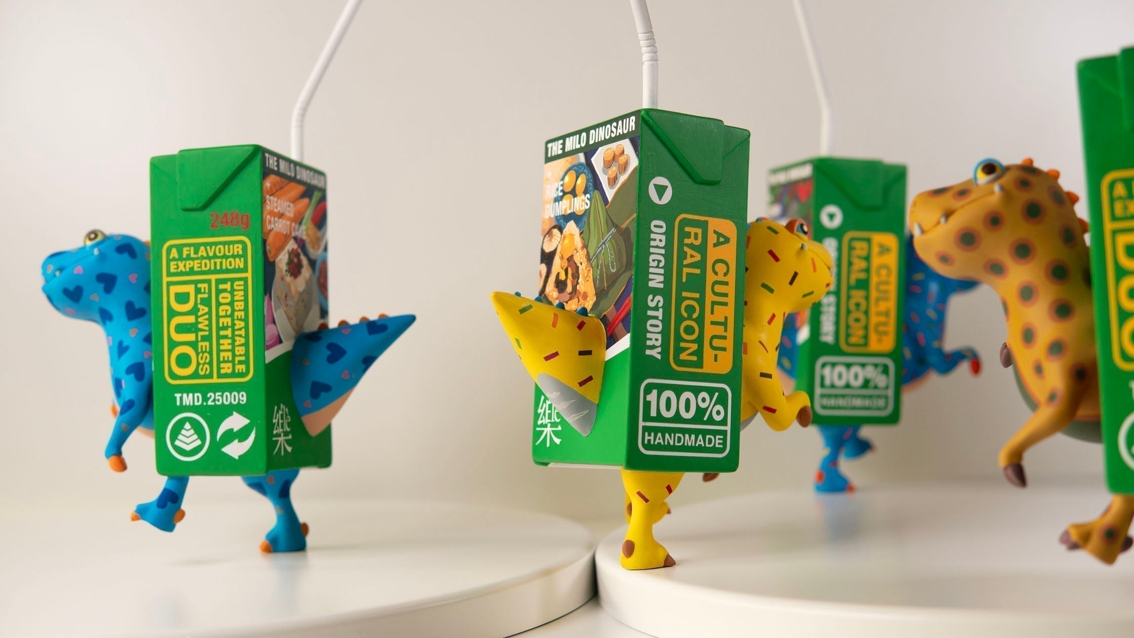 Milo Dinosaur Sculptures by William Sim & Lush Tan. Tsutaya