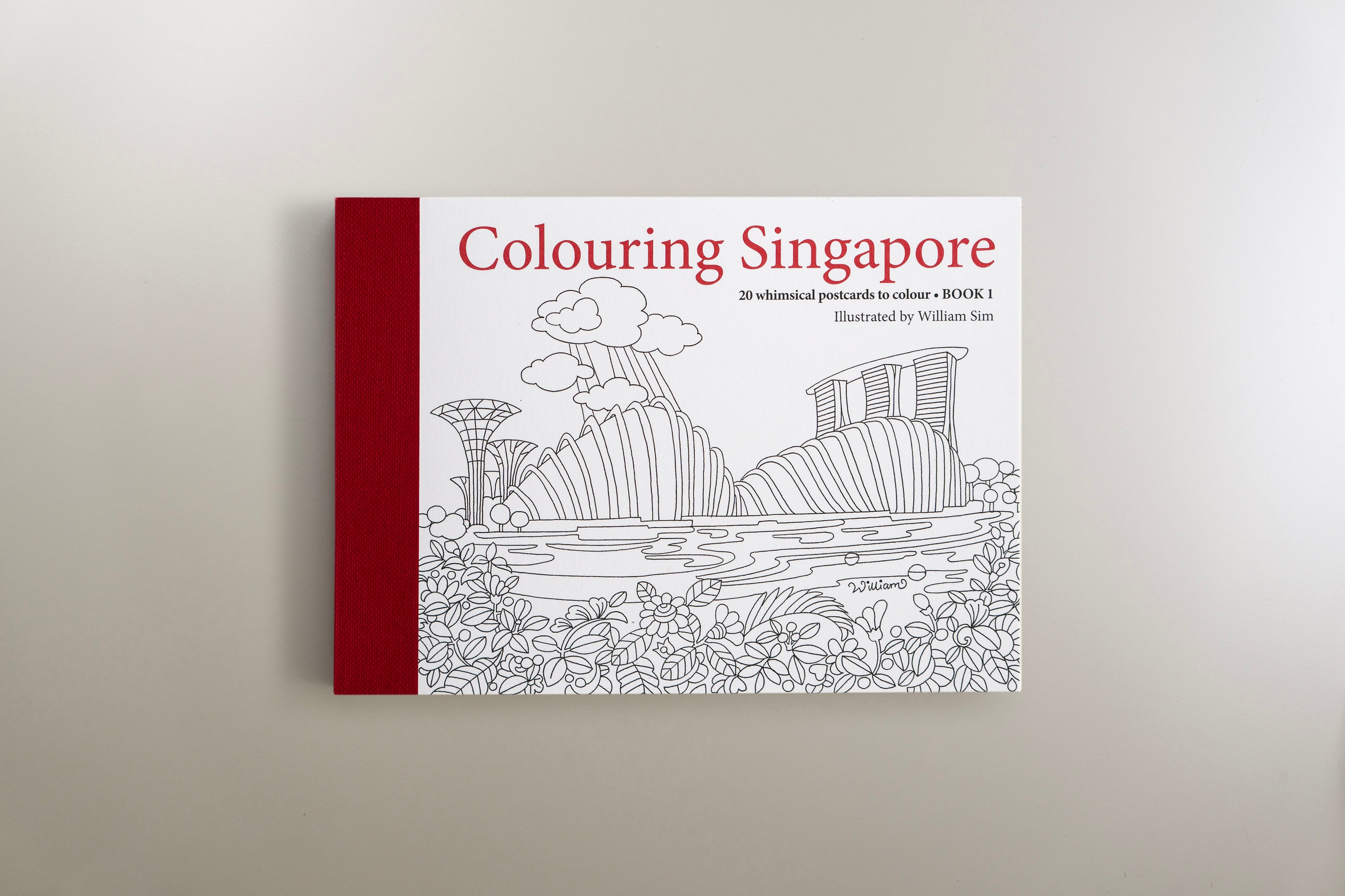 William Sim Colouring Singapore Postcard Book 1