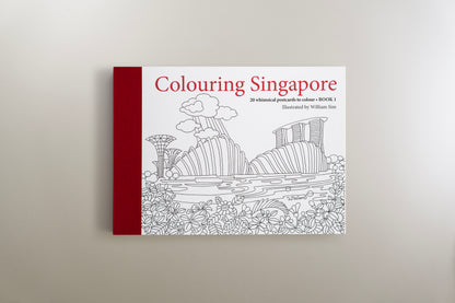 William Sim Colouring Singapore Postcard Book 1